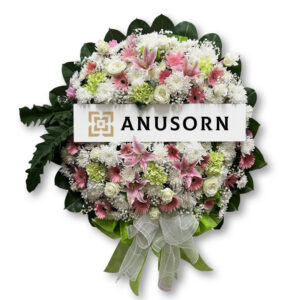 พวงหรีดดอกไม้สด C01 - Image 2