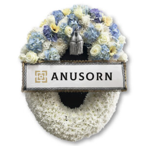 พวงหรีดดอกไม้สด D01 - Image 1