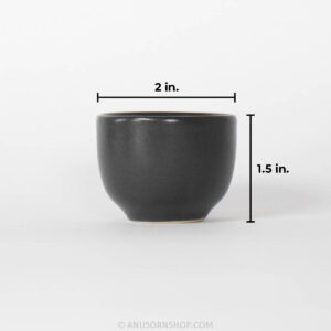 ของชำร่วยงานศพ ถ้วยเซรามิก สีดำ (เล็ก) พร้อมถุงผ้าและสติกเกอร์ - Image 4