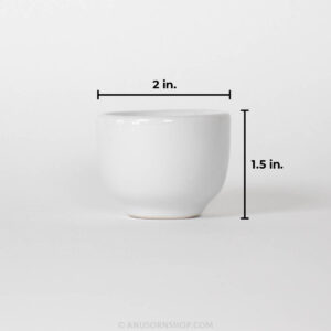 ของชำร่วยงานศพ ถ้วยเซรามิก สีขาว (เล็ก) พร้อมถุงผ้าและสติกเกอร์ - Image 4