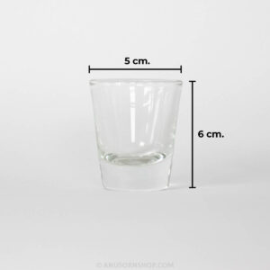 ของชำร่วยงานศพ แก้วช็อตใส พร้อมถุงผ้าและสติกเกอร์ - Image 4