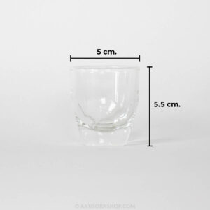 ของชำร่วยงานศพ แก้วช็อตใส ฐานเหลี่ยม พร้อมถุงผ้าและสติกเกอร์ - Image 4