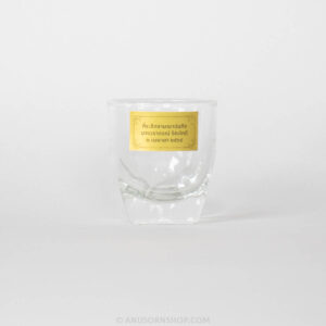 ของชำร่วยงานศพ แก้วช็อตใส ฐานเหลี่ยม พร้อมถุงผ้าและสติกเกอร์ - Image 3