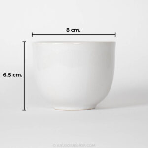 ของชำร่วยงานศพ ถ้วยเซรามิคมินิมอล สีขาว พร้อมกล่องบรรจุมีหูหิ้วและสติกเกอร์ - Image 3