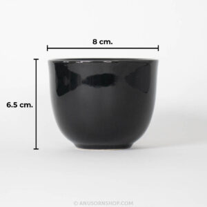 ของชำร่วยงานศพ ถ้วยเซรามิคมินิมอล สีดำ พร้อมกล่องบรรจุมีหูหิ้วและสติกเกอร์ - Image 3