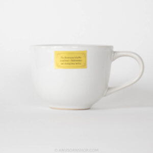 ของชำร่วยงานศพ แก้วกาแฟเซรามิก สีขาว พร้อมกล่องบรรจุมีหูหิ้วและสติกเกอร์ - Image 5