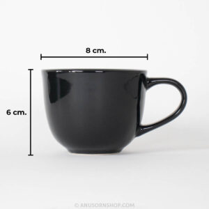 ของชำร่วยงานศพ แก้วกาแฟเซรามิก สีดำ พร้อมกล่องบรรจุมีหูหิ้วและสติกเกอร์ - Image 3