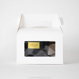 ของชำร่วยงานศพ แก้วกาแฟเซรามิก สีดำ พร้อมกล่องบรรจุมีหูหิ้วและสติกเกอร์ - Image 4